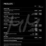 Preisliste Vorlage Friseur Großartig Casablanca Hairstyle Preisliste Mm A4