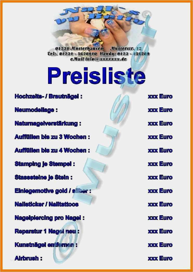 Preisliste Vorlage Word Best Of 15 Preisliste Vorlage Word