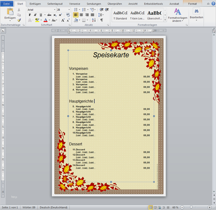 Preisliste Vorlage Word Genial Speisekarte Selber Erstellen – Vorlage Kostenlos