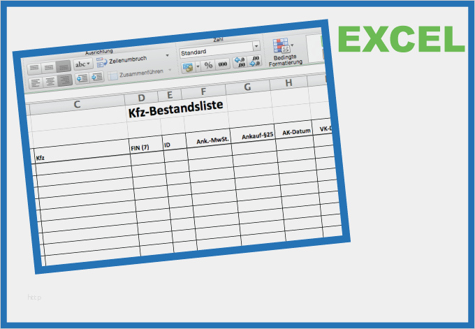 Preisschilder Vorlagen Word Schön Excel Vorlage Kfz Bestandsliste Autohandel
