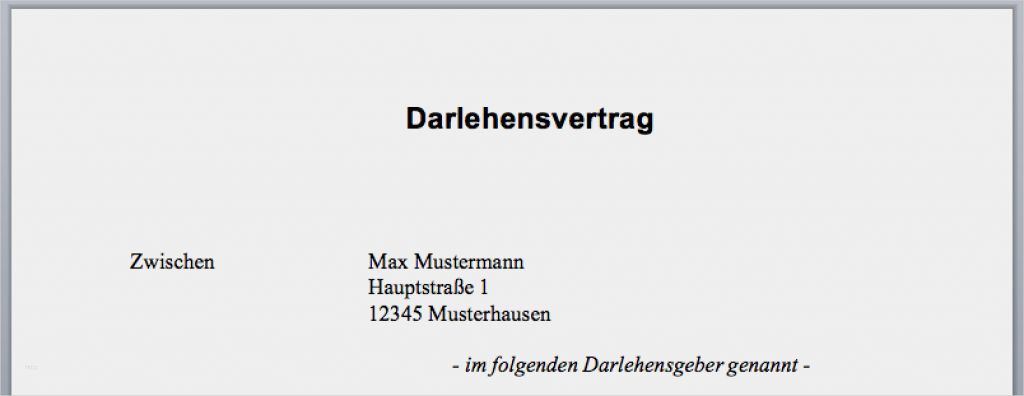 Privat Vertrag Vorlage Elegant [download] Darlehensvertrag Word Vorlage Einfach
