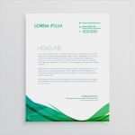 Privates Briefpapier Vorlagen Beste Grüne Wellenförmige form Briefkopf Vektor Design Vorlage
