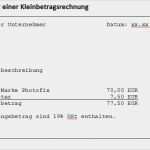 Privatrechnung Ohne Mwst Vorlage Gut Die Kleinbetragsrechnung Informationen über