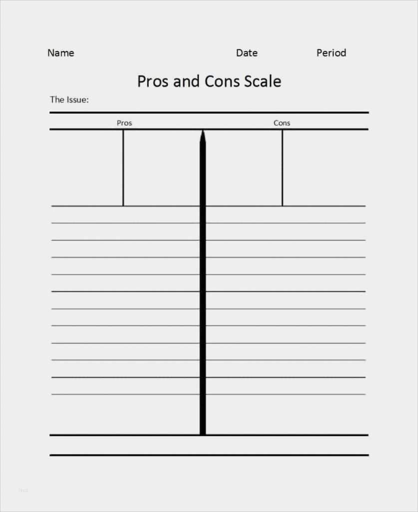 Pro Und Contra Liste Beziehung Vorlage Schön 27 Printable Pros and Cons Lists Charts Templates
