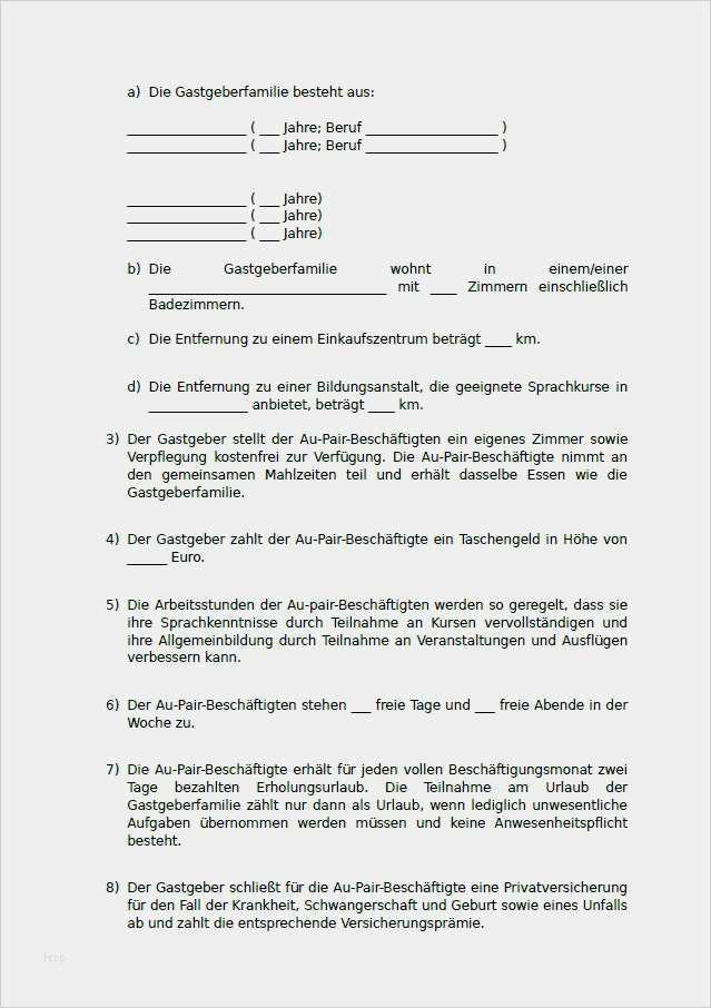 Probetag Vertrag Vorlage Luxus Au Pair Vertrag Muster Vorlage Hier sofort Zum Download