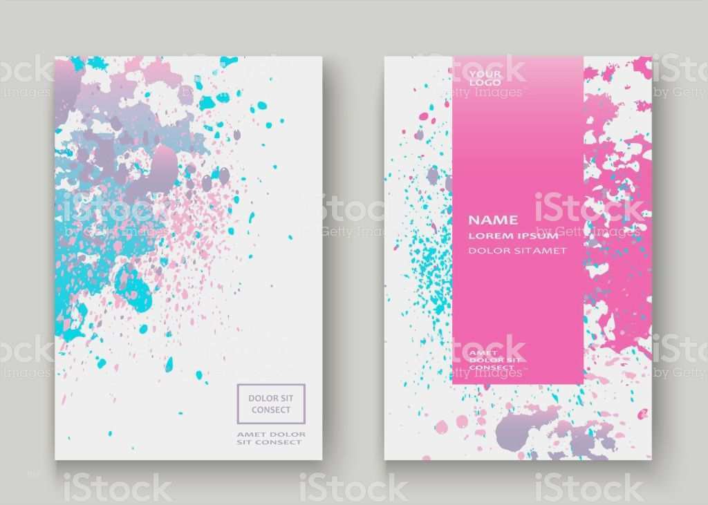 Produkt Flyer Vorlage Cool Pastell Rosa Cyan Explosion Farbe Splatter Künstlerische