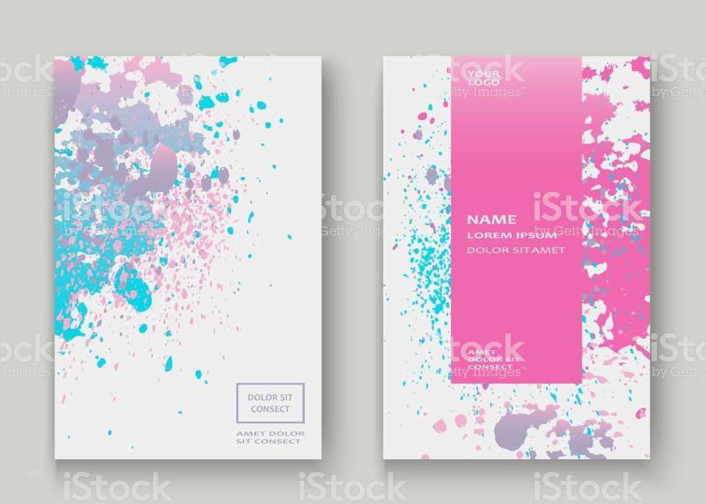 Produkt Flyer Vorlage Cool Pastell Rosa Cyan Explosion Farbe Splatter Künstlerische