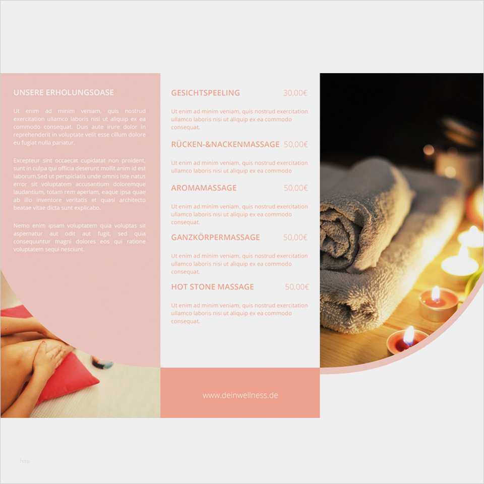 Produkt Flyer Vorlage Schönste Din Lang Flyer Vorlage Wellness &amp; Spa – Grafikshopper