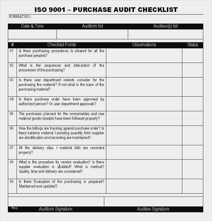 Produktaudit Checkliste Vorlage Cool Internal Quality Management System