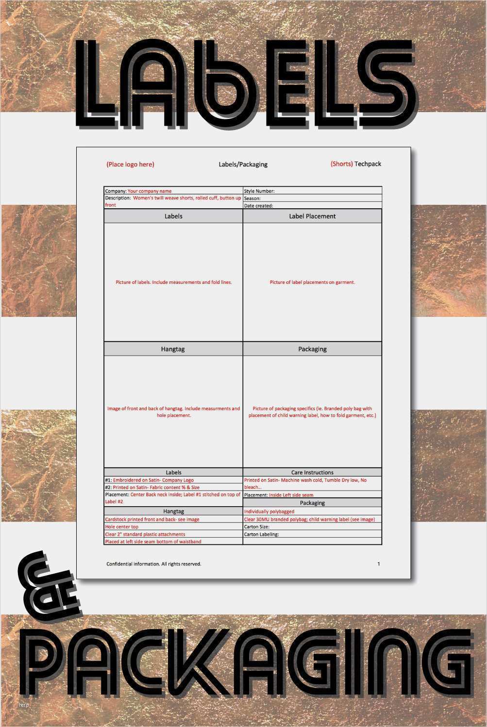Produktetiketten Vorlagen Best Of Tech Pack Vorlage Für Designer Kleidung Produktverpackung Und