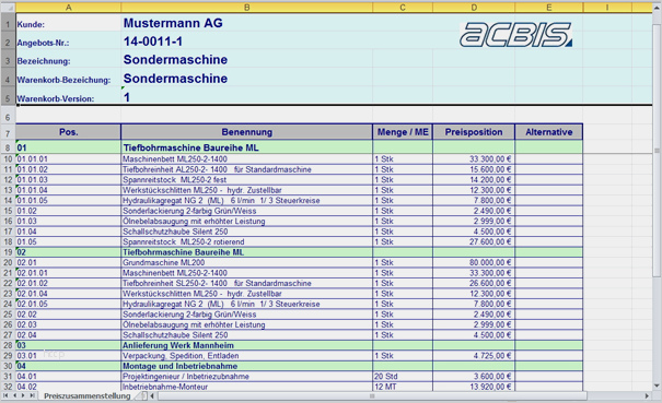 Produktkonfigurator Excel Vorlage Elegant Angebotserstellung Innerhalb Der Cpq software