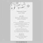 Programmheft Hochzeit Vorlage Word Erstaunlich Hochzeit Menü Karte Vorlage Silber Schneeflocken Instant