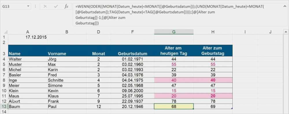 Projektdokumentation Vorlage Kostenlos Angenehm Geburtstagskalender Anzeige Des Alters Bis Zum Geburtstag