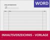 Projektmappe Vorlage Word Beste Inhaltsverzeichnis