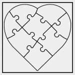 Puzzle Vorlage A4 Zum Ausdrucken Wunderbar White Line Puzzle Herz Zum Selbst Bemalen 6 Stück Von