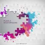 Puzzle Word Vorlage Genial Color Ink Puzzle Background Vector Background Free Vector