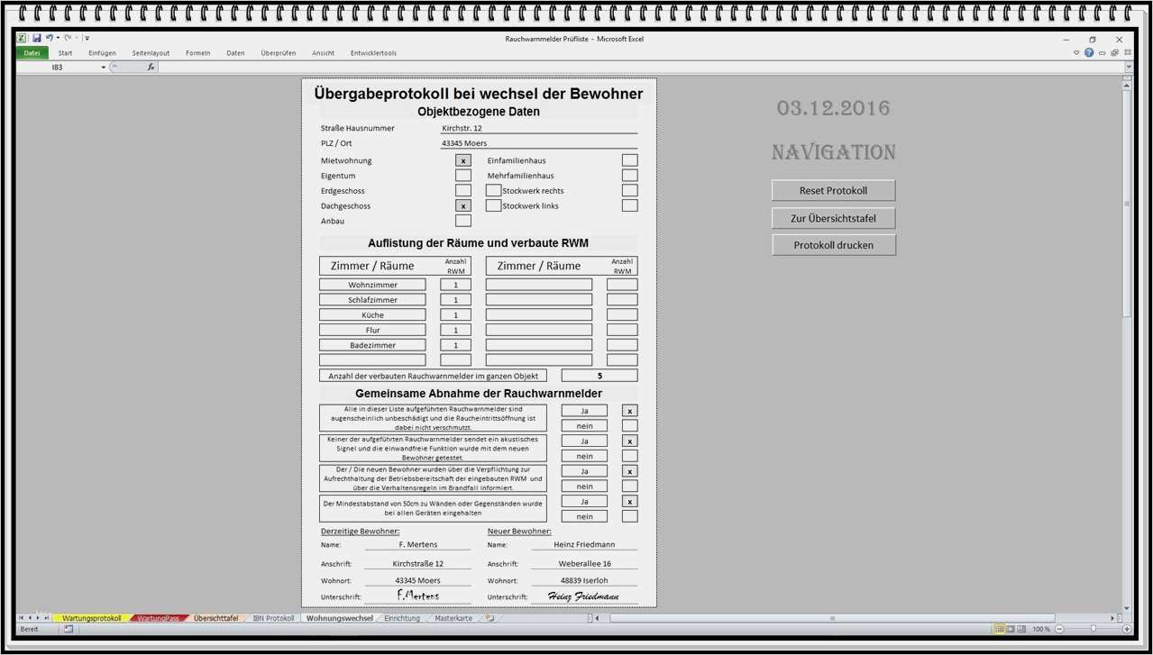 Rauchmelder Protokoll Vorlage Cool Prüfliste Gerätepass Und Wartungsnachweis Für