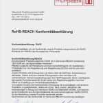 Reach Konformitätserklärung Vorlage Neu Rohs Reach Konformitätserklärung