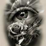 Realistic Tattoo Vorlagen Süß Tattoo Design Realistic Eye with Rose and Candle