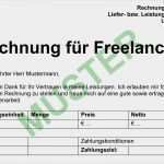 Rechnung Freelancer Vorlage Großartig Gratis Musterrechnung Für Freiberufler 2017