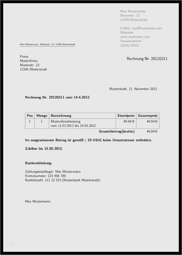 Rechnung Kleinunternehmer Vorlage Word Beste Rechnung Schreiben Muster Kostenlos Rechnung Vorlag