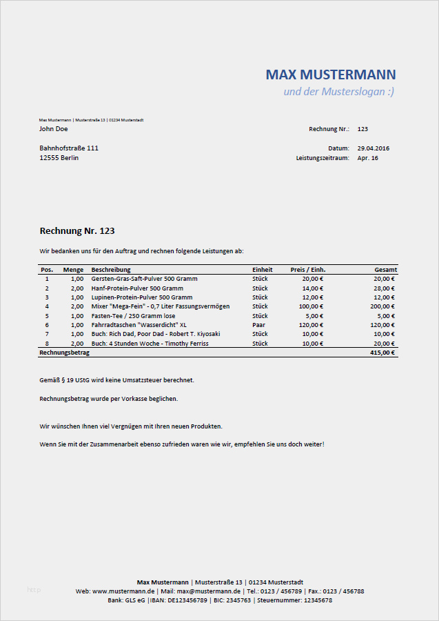 Rechnung Kleinunternehmer Vorlage Word Gut Excel Vorlage Automatisierte Angebots Und