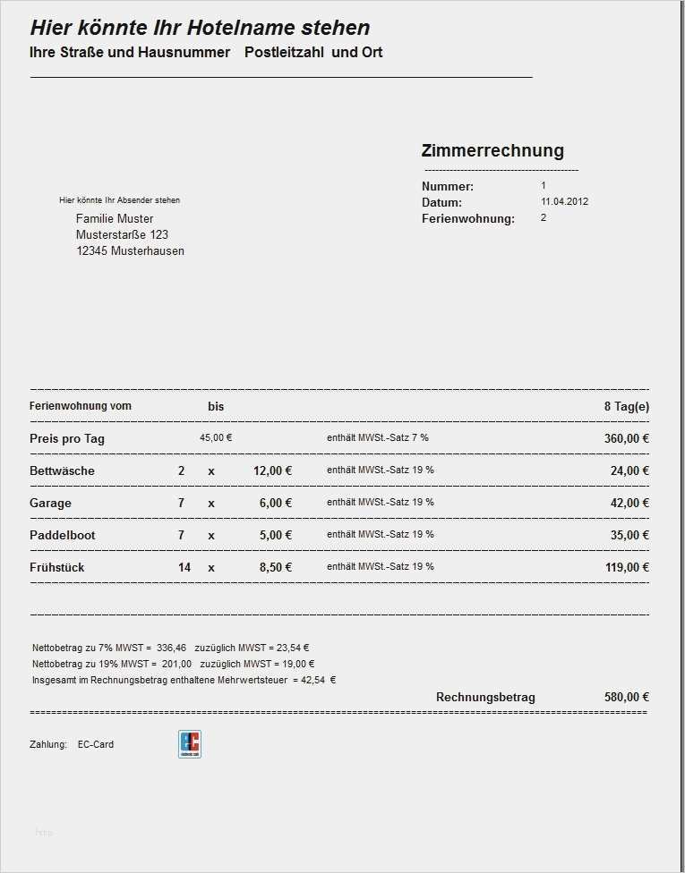 Rechnung Kleinunternehmer Vorlage Word Gut Rechnung Barzahlung Rechnungsvorlage Kostenlos Word Excel