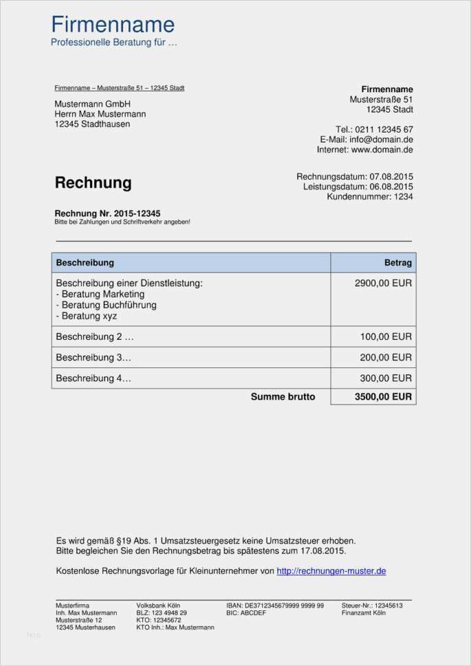 Rechnung Kleinunternehmer Vorlage Word Wunderbar Rechnung Kleingewerbe Vorlage Rechnung Vorlag Rechnungen