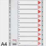 Register Bedrucken Vorlage Elegant Esselte A4 1 10 Kunststoff Register Böttcher Ag