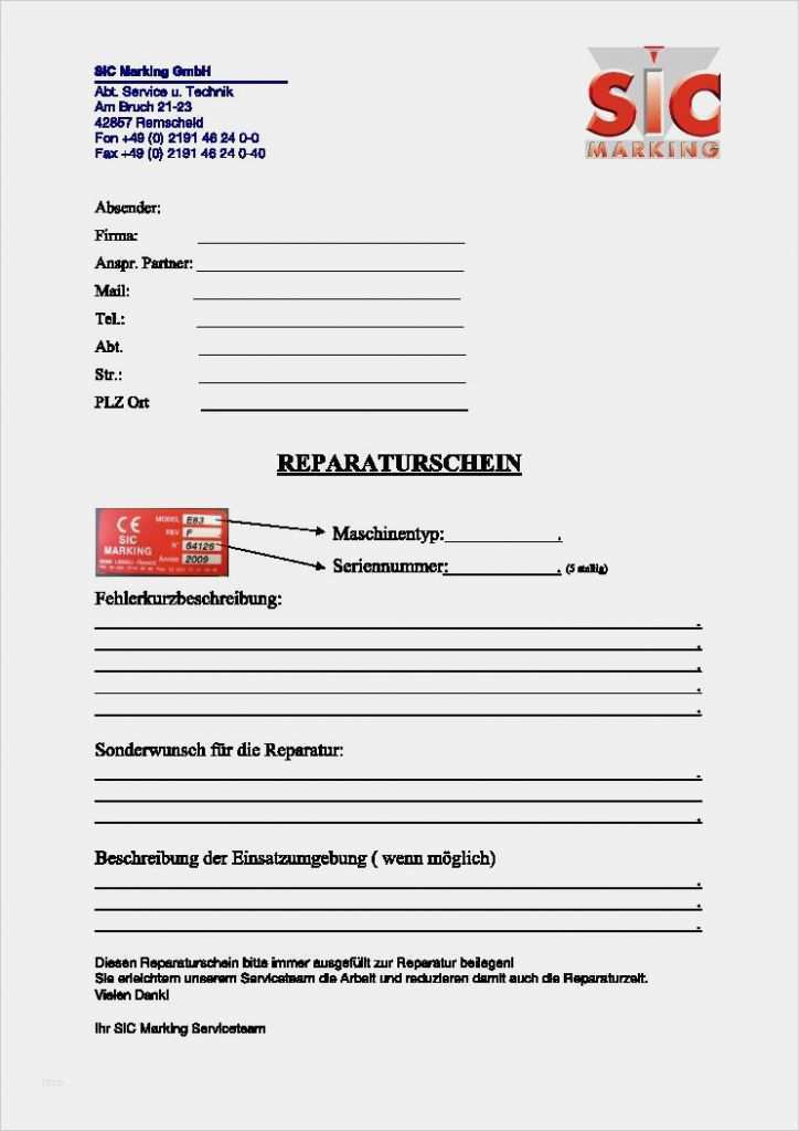 Reparaturzettel Vorlage Hübsch Reparaturservice Markierer