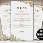 Restaurant Beschreibung Vorlage Schönste Gold Menüvorlage Diy Hochzeit Menü Karte 4 X 7 Gold Hochzeit