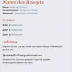 Rezept Vorlage Word Erstaunlich Word Vorlage Rezept