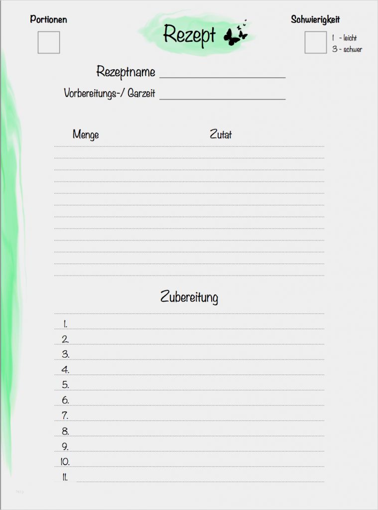 Rezeptkarten Vorlagen Download Angenehm Rezeptvorlagen Im Watercolor Design