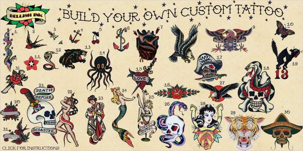 Rockabilly Tattoo Vorlagen Angenehm Deko Fun Kissen Gefüllt Mit Geburtstag Motiv Old School