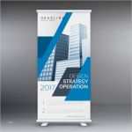 Roll Up Design Vorlagen Angenehm Blau Business Roll Up Standee Banner Template Design