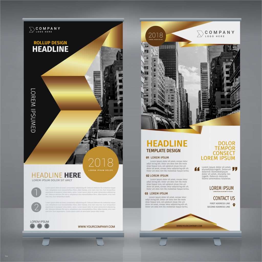 Roll Up Design Vorlagen Cool Black and Gold Roll Up Design Download Free Vector Art