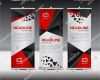 Roll Up Design Vorlagen Luxus Red Black Roll Banner Template Vector 스톡 벡터