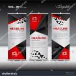 Roll Up Design Vorlagen Luxus Red Black Roll Banner Template Vector 스톡 벡터