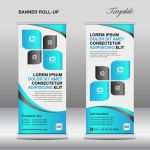 Roll Up Vorlage Photoshop Inspiration Roll Up Banner Stand Template Blue Styles Vector 01 Free