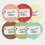 Runde Etiketten Vorlage Luxus 24 Farbige Aufkleber Für Weihnachts Likör 40mm Matt