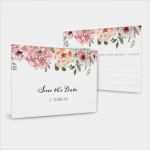 Save the Date Kalender Vorlage Einzigartig Vintage Save the Date Karte Mit Blumen Im Aquarellstil
