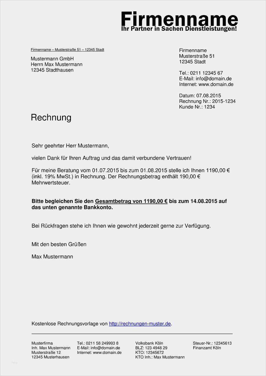 Schadensersatz Rechnung Vorlage Elegant Rechnungsvorlagen Kostenlos Rechnungsvorlage Für Jeden