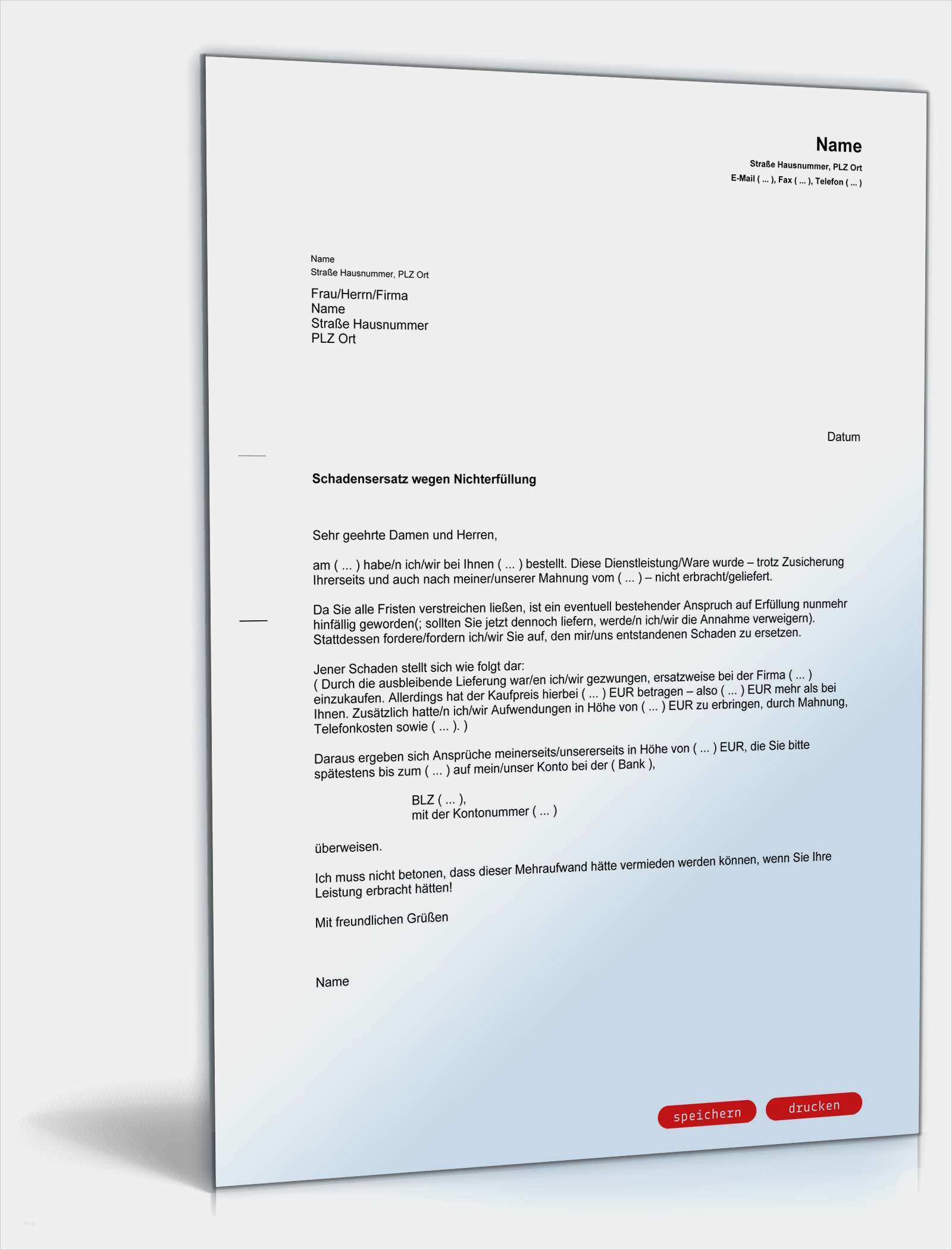 Schadensersatz Rechnung Vorlage Genial Schadensersatz Wegen Nicht Erbrachter Dienstleistung