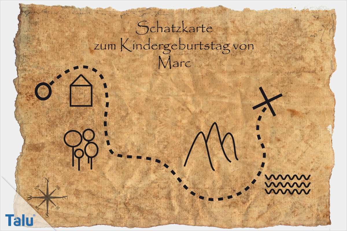 Schatzkarte Vorlage Word Cool Schatzsuche Zum Kindergeburtstag Schnitzeljagd Für 4