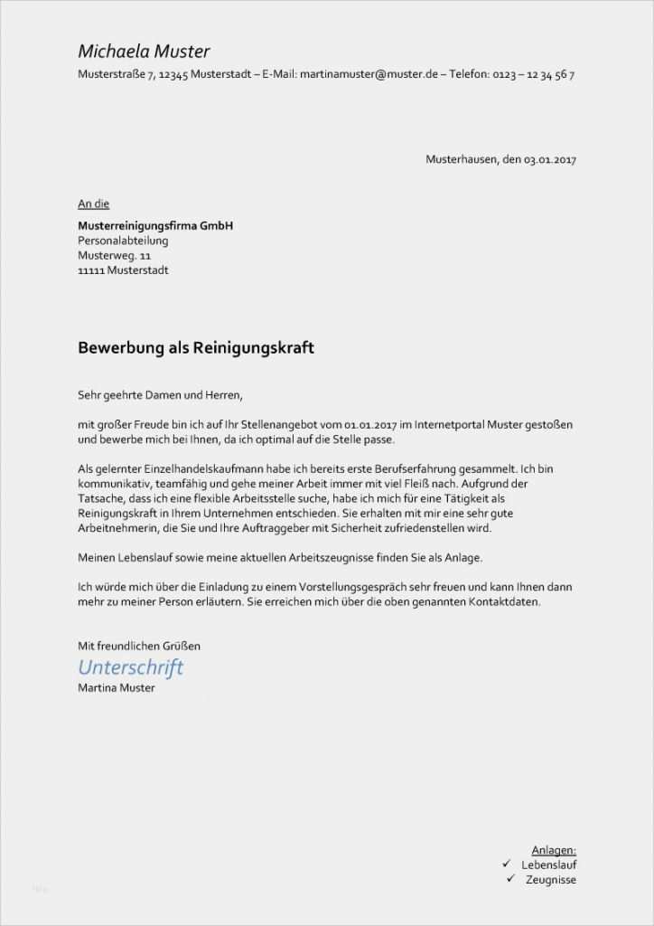 Schlechte Bewerbung Vorlage Schönste Bewerbung Reinigungskraft Kostenlose Muster Vorlagen