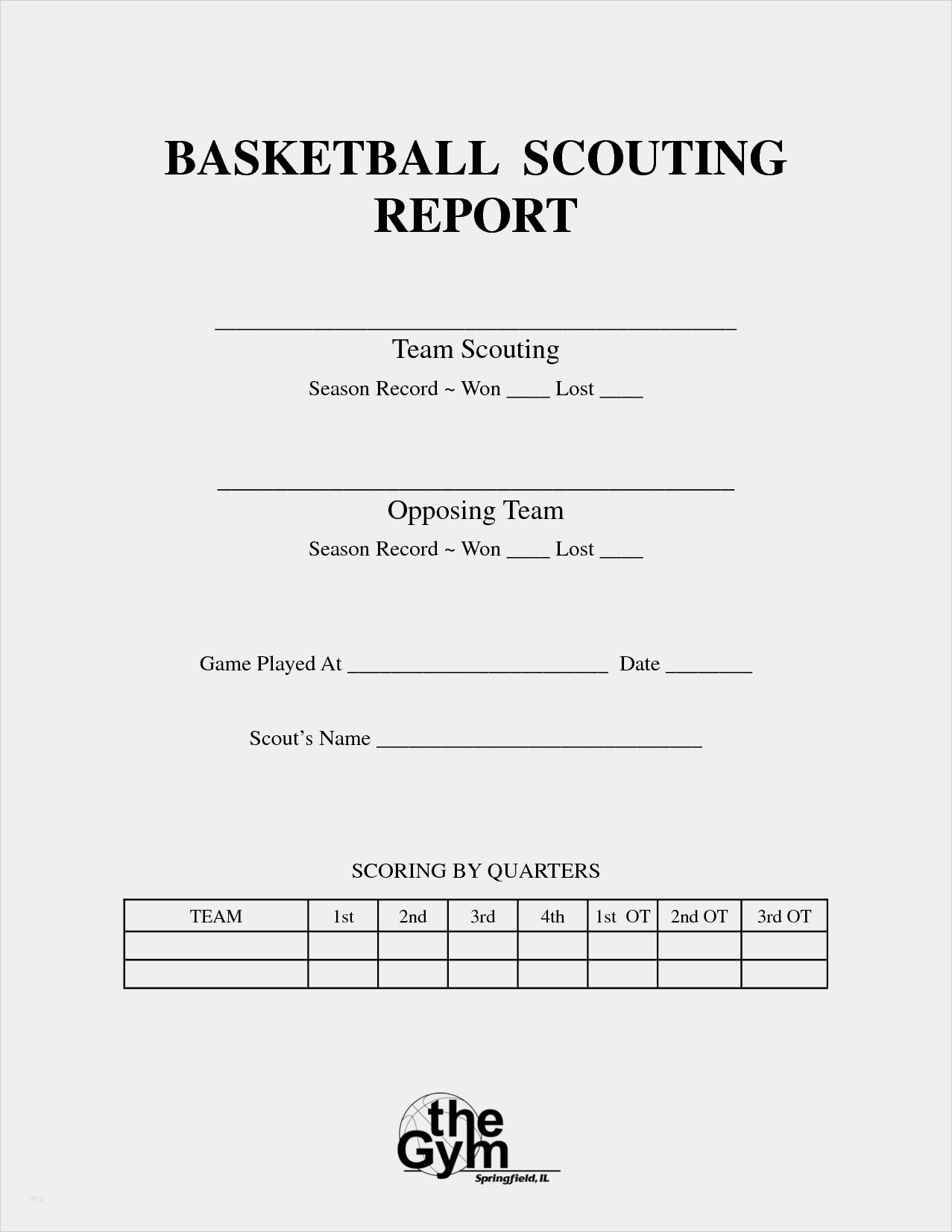 Basketball Scouting Report Template