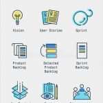 Scrum User Story Vorlage Elegant Scrum Process Line Icon Set Stock Vector Illustration Of
