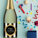 Sekt Etikett Vorlage Beste Sekt Wein Etikett "happy Birthday" Uniqart Label