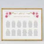 Sitzplan Vorlage Hochzeit Einzigartig Hochzeit Tischplan Sitzplan Zum Selbstdrucken Weiss Rosa