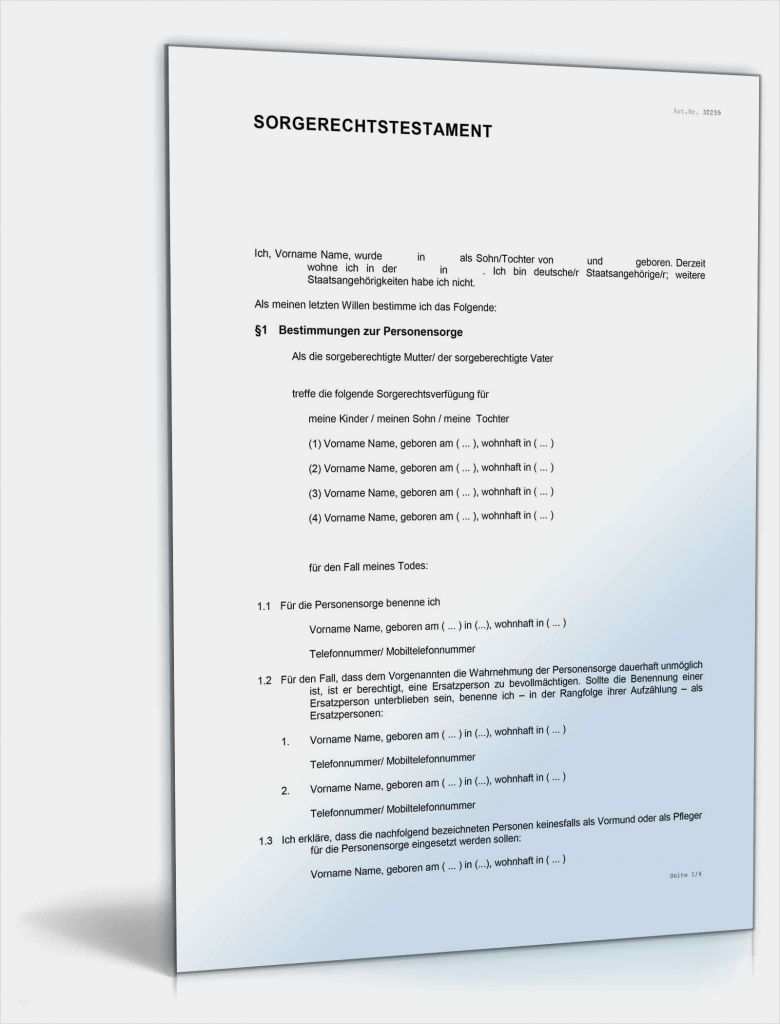 Sorgerechtsverfügung Alleinerziehende Vorlage Best Of sorgerechtstestament Für Alleinerziehende • De Testament